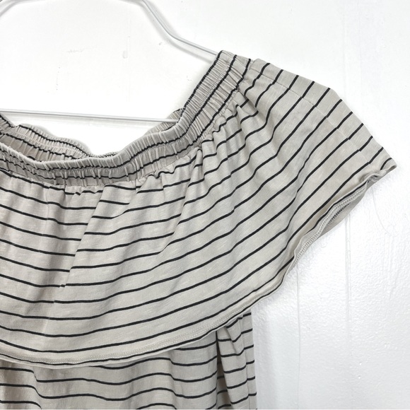 Sundry Off The Shoulder Striped Mini Cotton Summer Dress - Picture 7 of 13